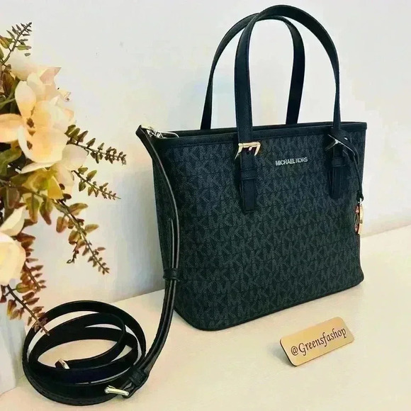 Michael Kors XS Jet Set Travel Carryall Top Zip Tote Black - Picture 2 of 9